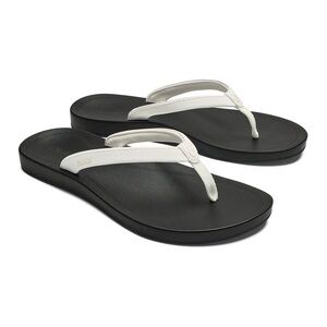 OluKai Women's Black and White Sandals